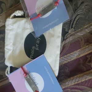 Mala prayer red rope adjustable 2 bracelets word live 🙏 bagged